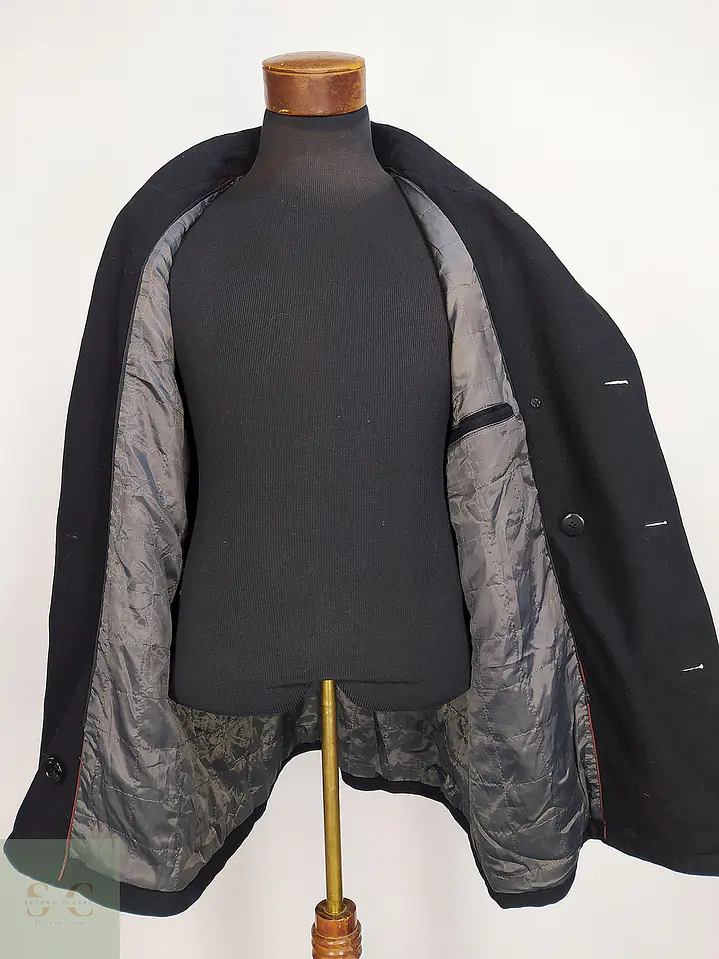 Abrigo Cruzado Negro Kenneth Cole 60% Lana Talla XL 9