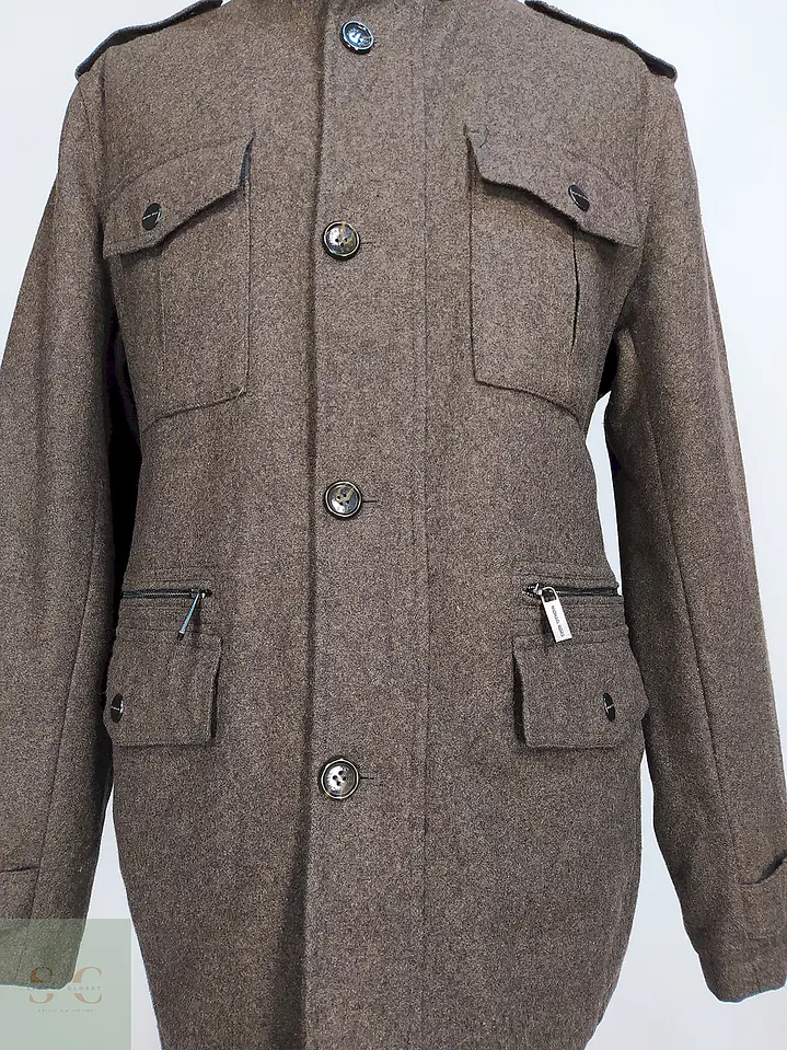 Abrigo Chaqueta Café Michael Kors Talla L 5