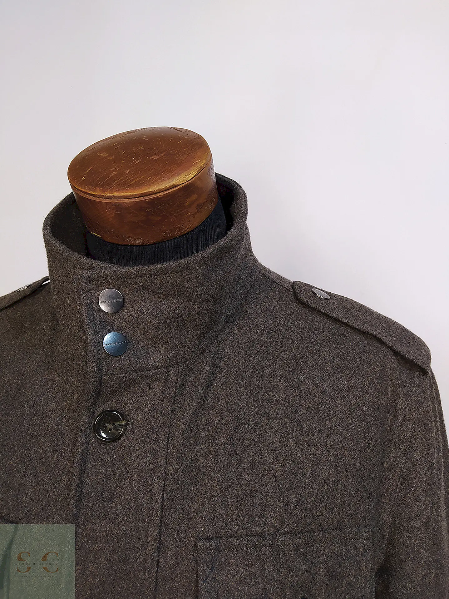 Abrigo Chaqueta Café Michael Kors Talla L 8