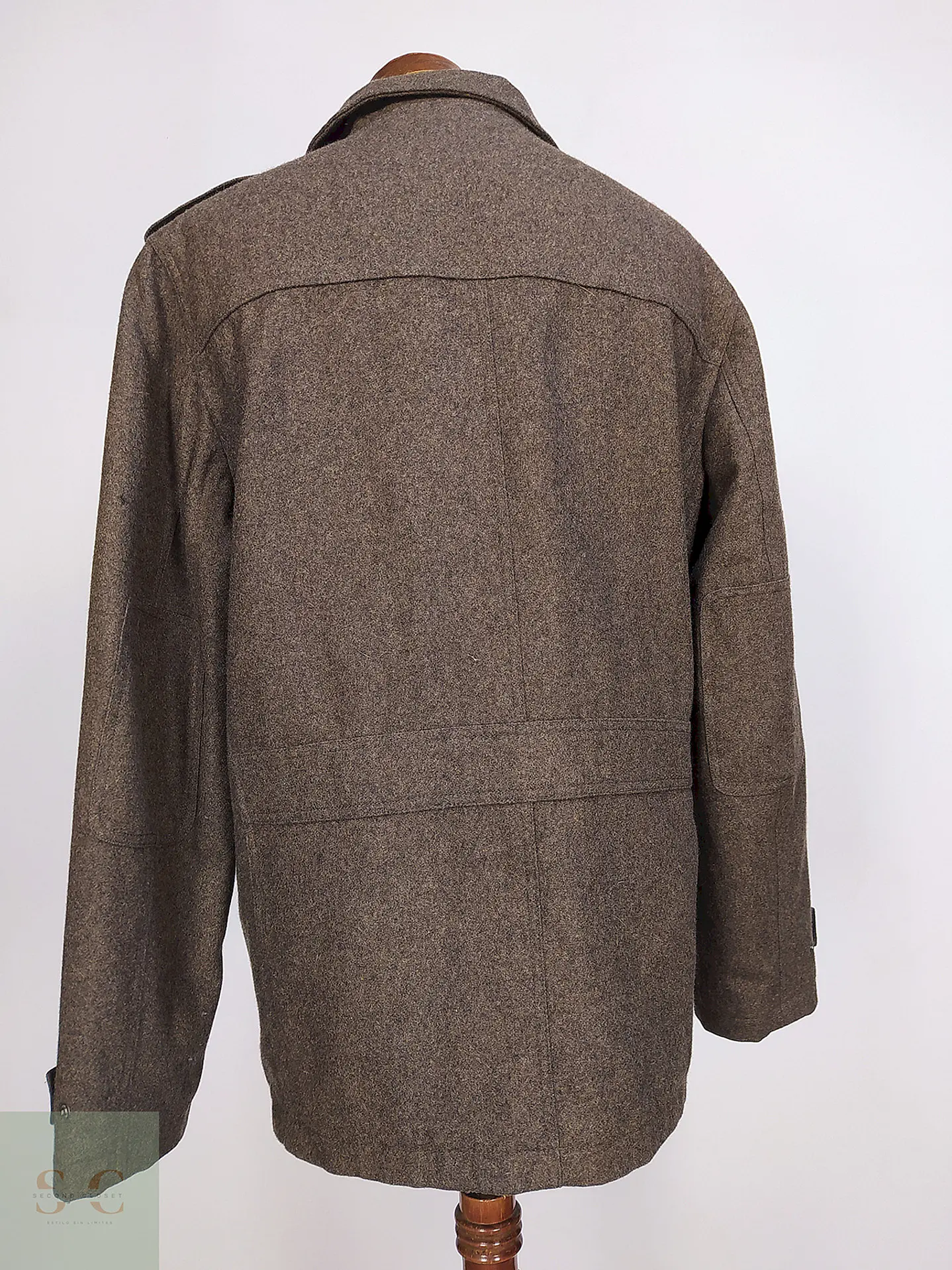 Abrigo Chaqueta Café Michael Kors Talla L 14