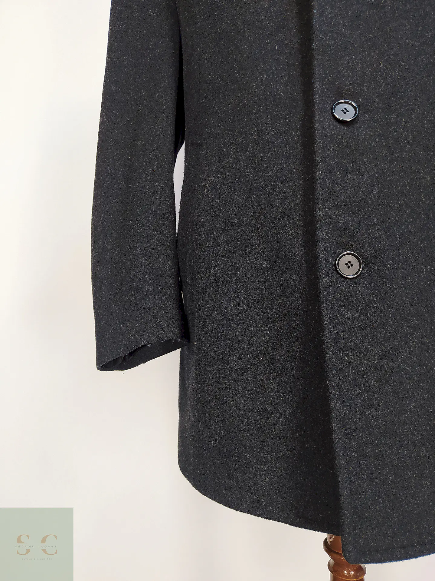 Abrigo London Fog Plomo Lana Talla XL 2