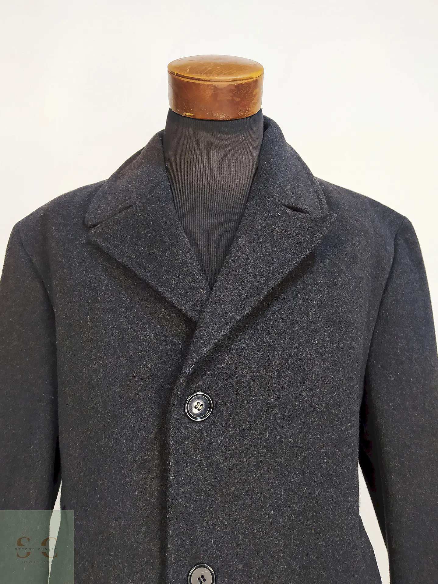 Abrigo London Fog Plomo Lana Talla XL 5