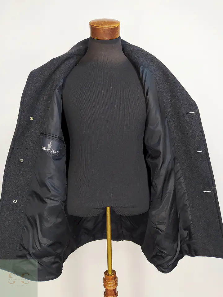 Abrigo London Fog Plomo Lana Talla XL 10
