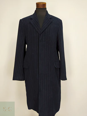 Abrigo Azul Rayas Michael Kors 100% Algodón Talla L