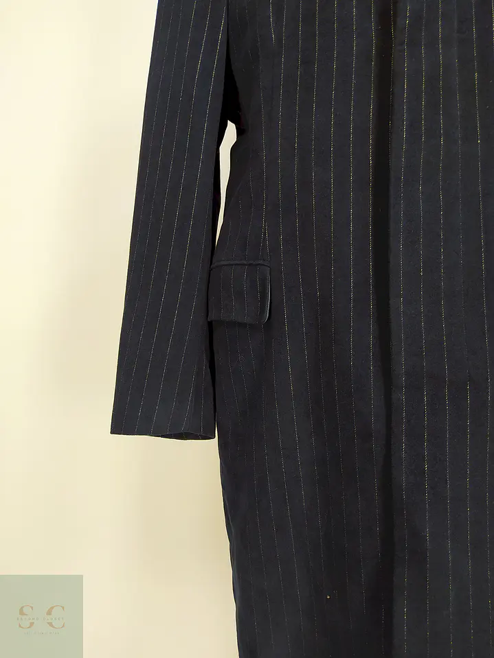 Abrigo Azul Rayas Michael Kors 100% Algodón Talla L 3