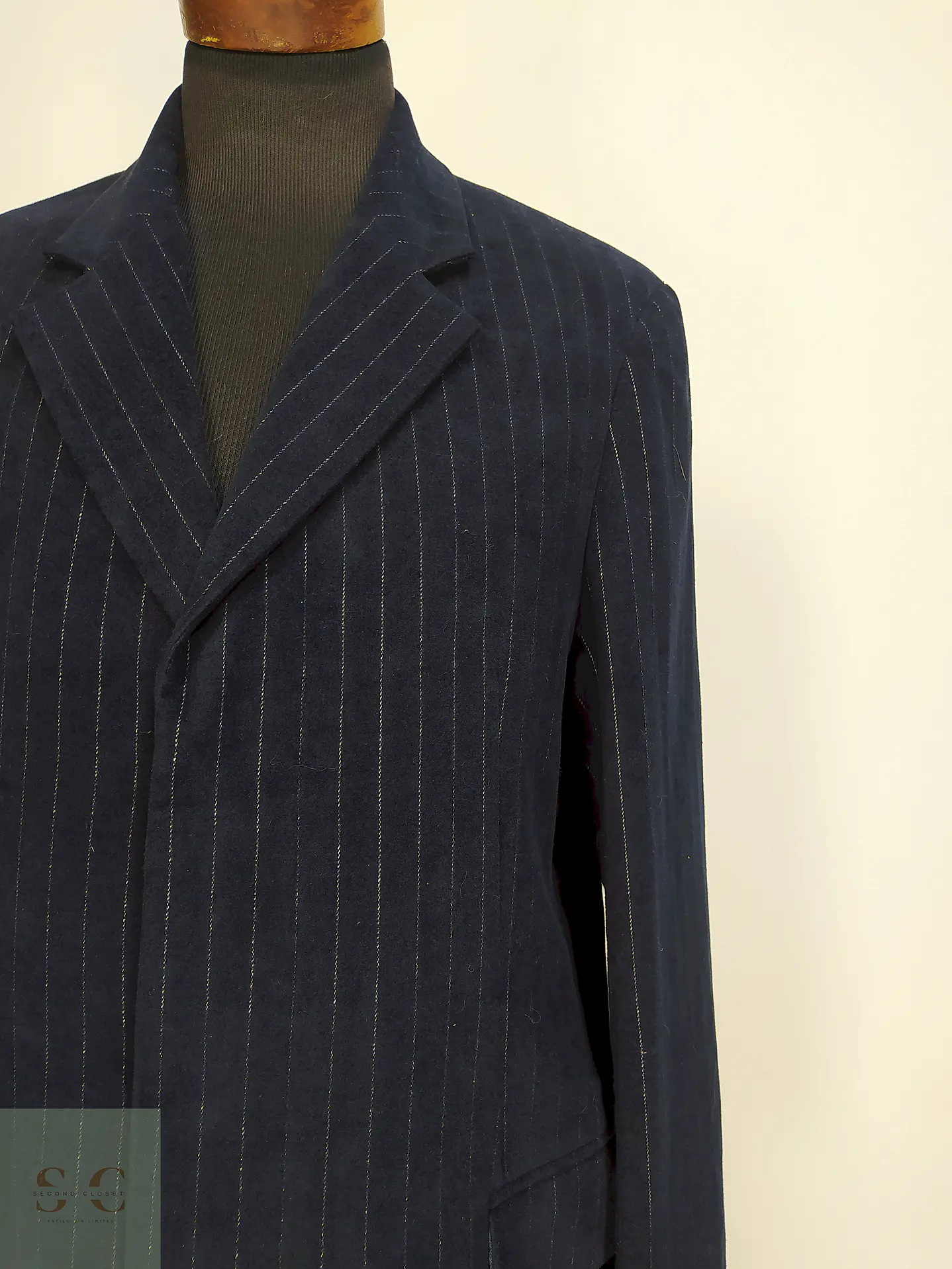Abrigo Azul Rayas Michael Kors 100% Algodón Talla L 5