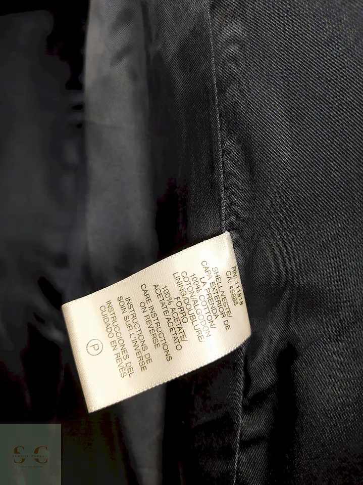Abrigo Azul Rayas Michael Kors 100% Algodón Talla L 9