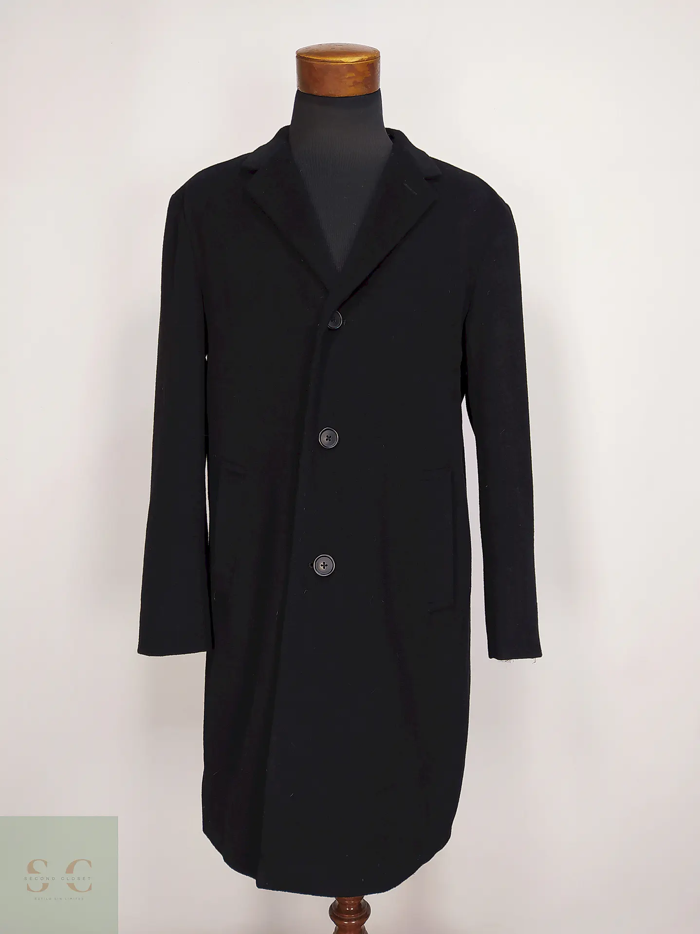 Abrigo Negro Jos A Bank 60% Lana Talla L 1