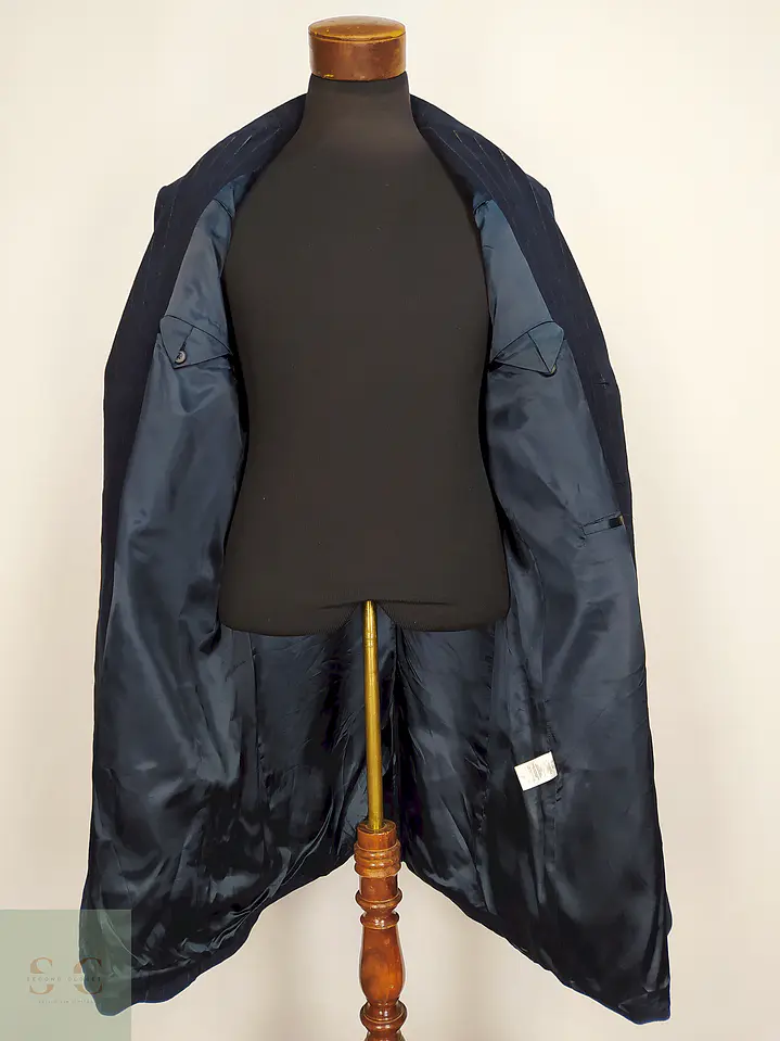 Abrigo Azul Rayas Michael Kors 100% Algodón Talla L 10