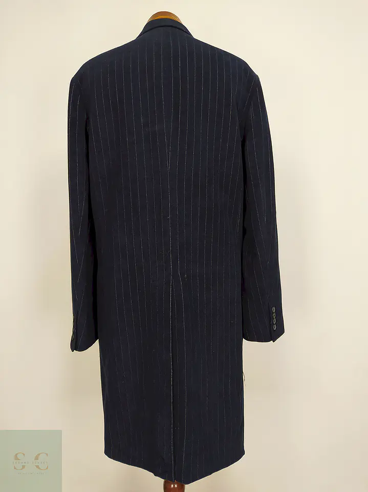 Abrigo Azul Rayas Michael Kors 100% Algodón Talla L 11