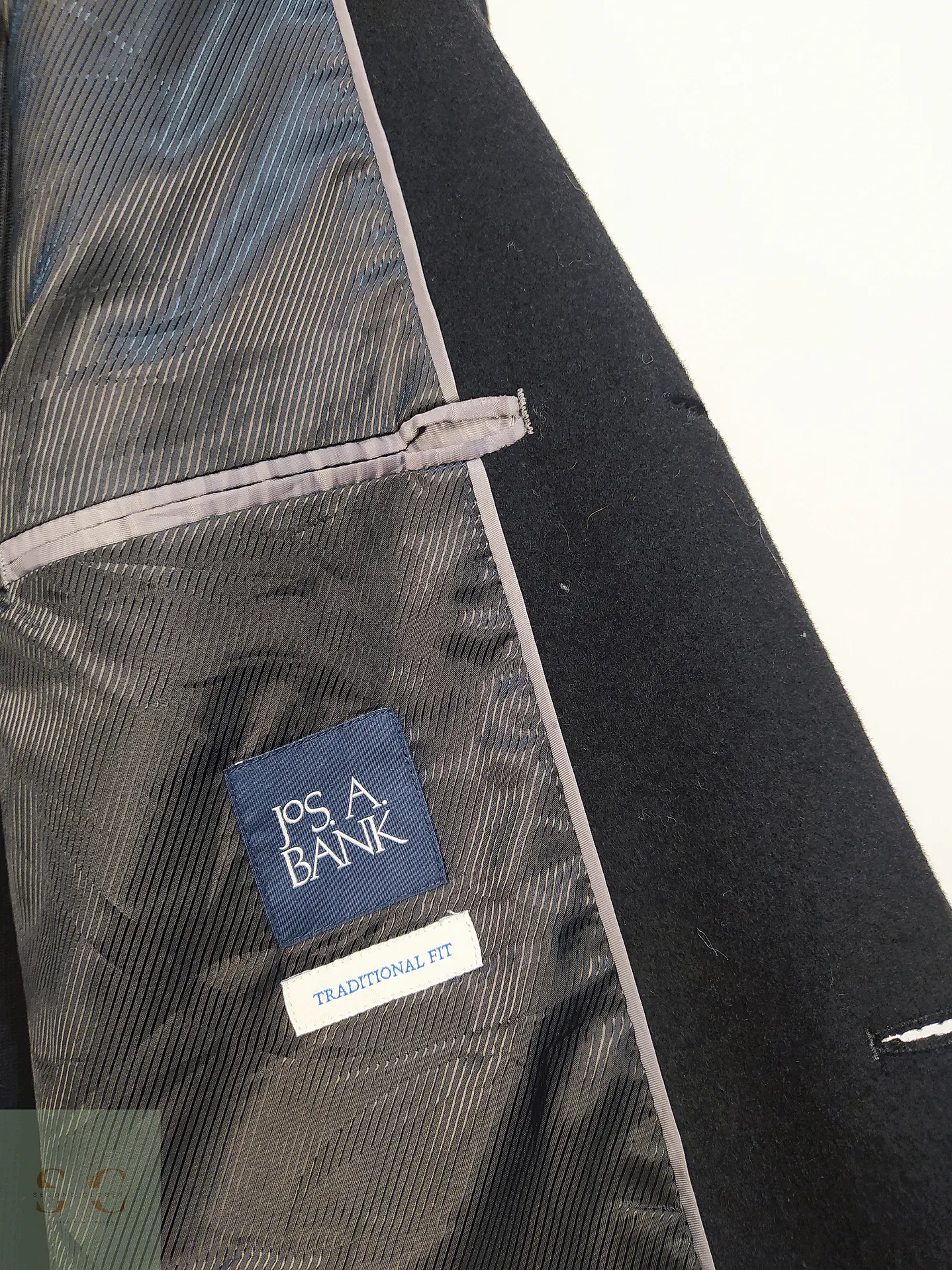 Abrigo Negro Jos A Bank 60% Lana Talla L 7