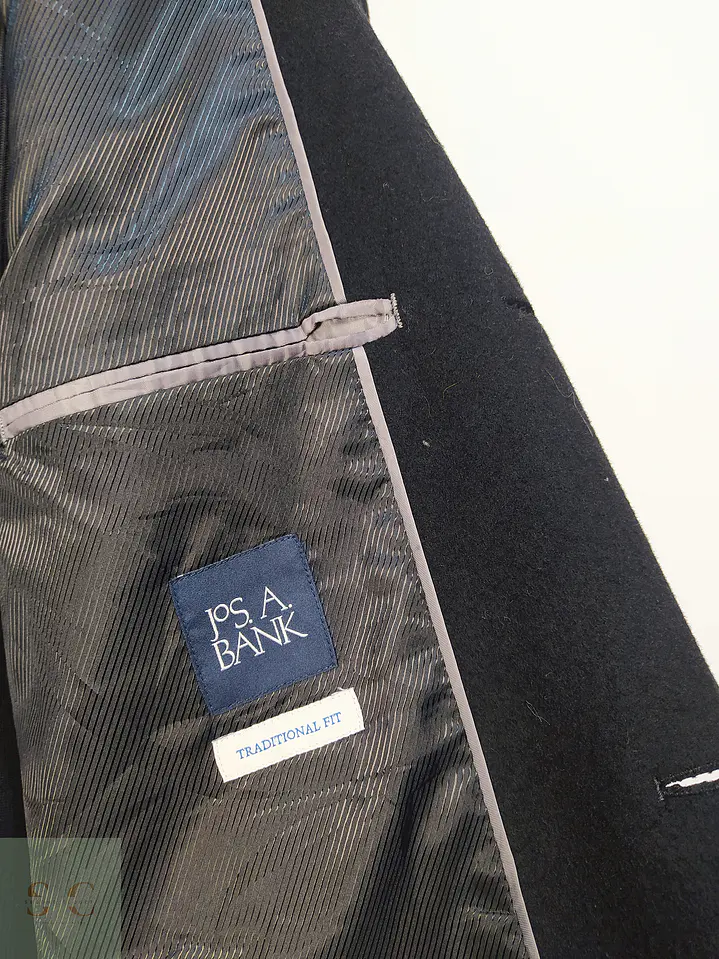 Abrigo Negro Jos A Bank 60% Lana Talla L 7
