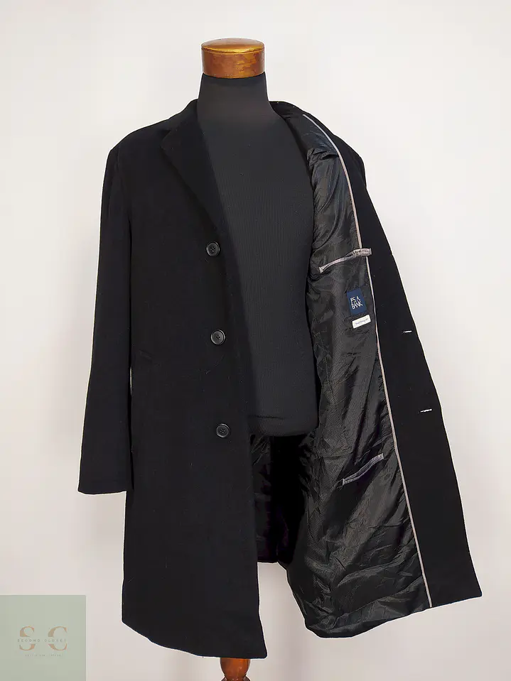 Abrigo Negro Jos A Bank 60% Lana Talla L 9