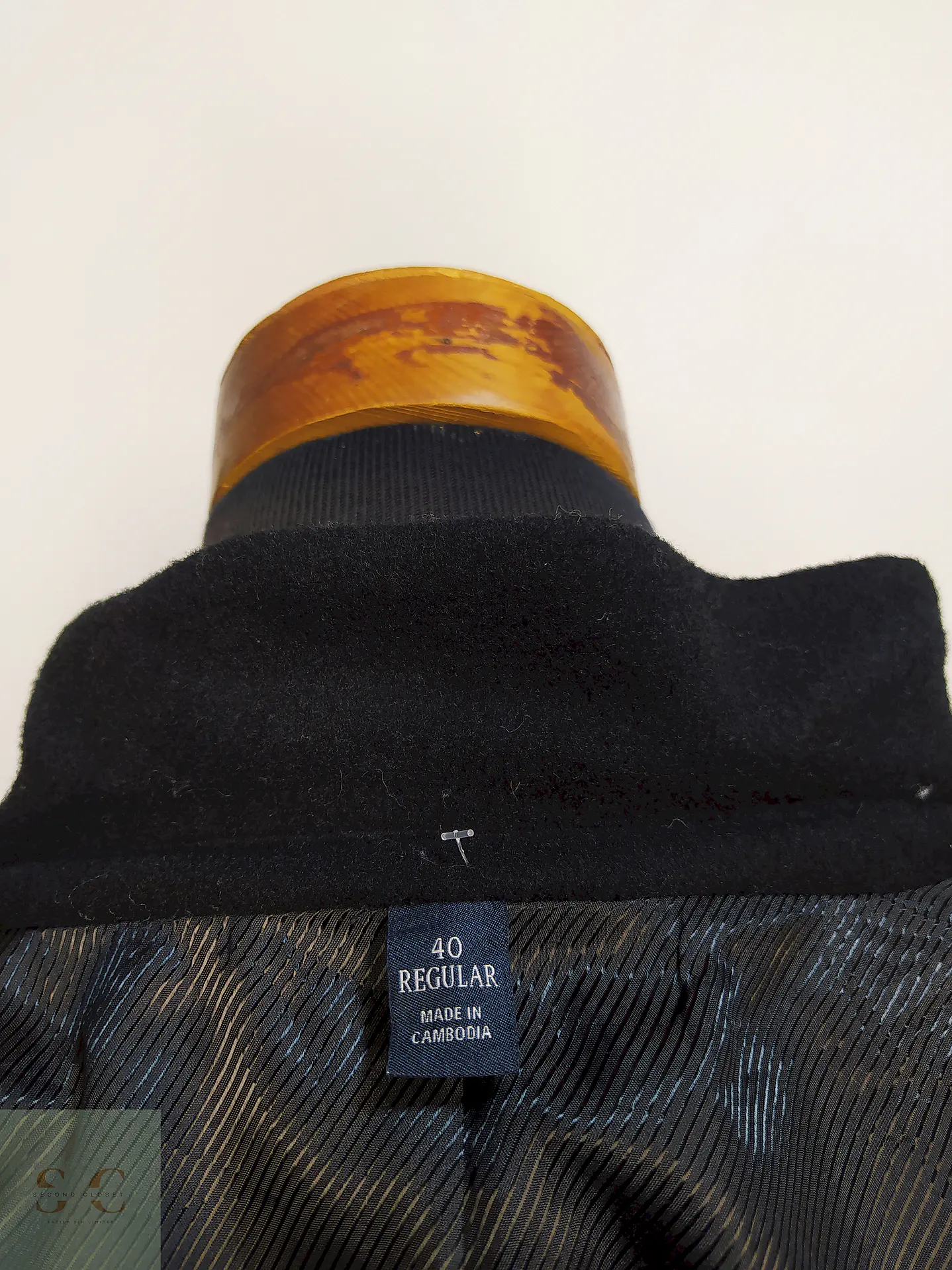Abrigo Negro Jos A Bank 60% Lana Talla L 12