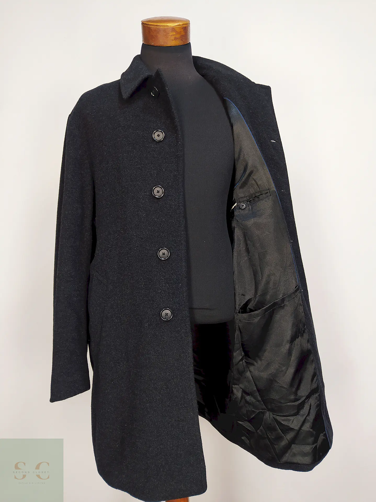 Abrigo Plomo Stafford 80% Lana Talla XL 11