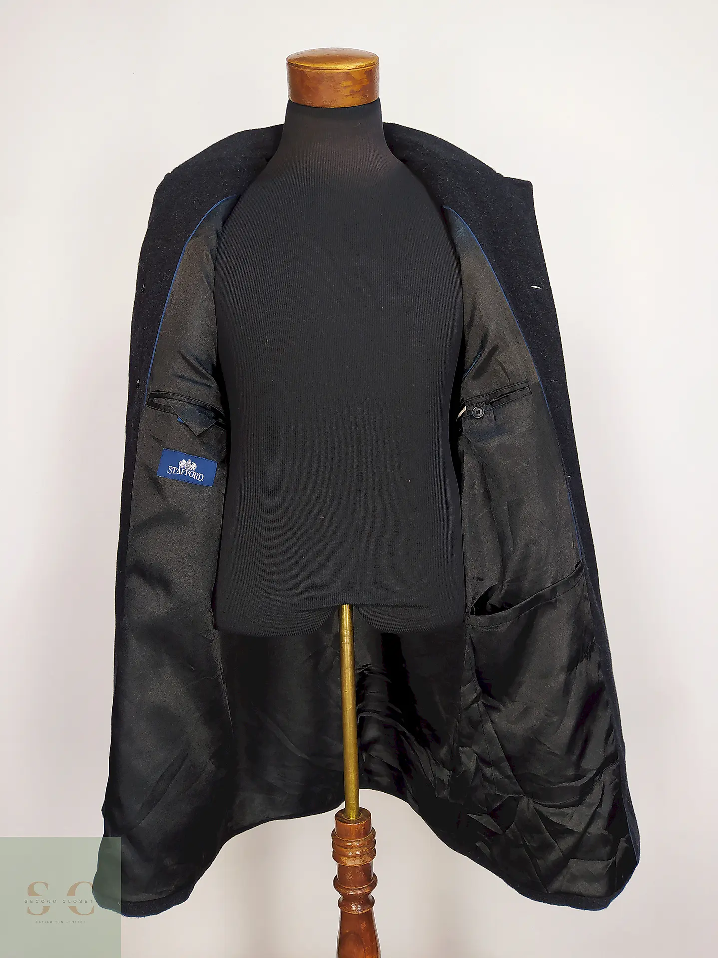 Abrigo Plomo Stafford 80% Lana Talla XL 14