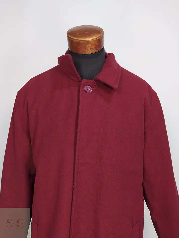 Abrigo Alpine Swiss Burdeos Mezcla Lana Talla XXL 6