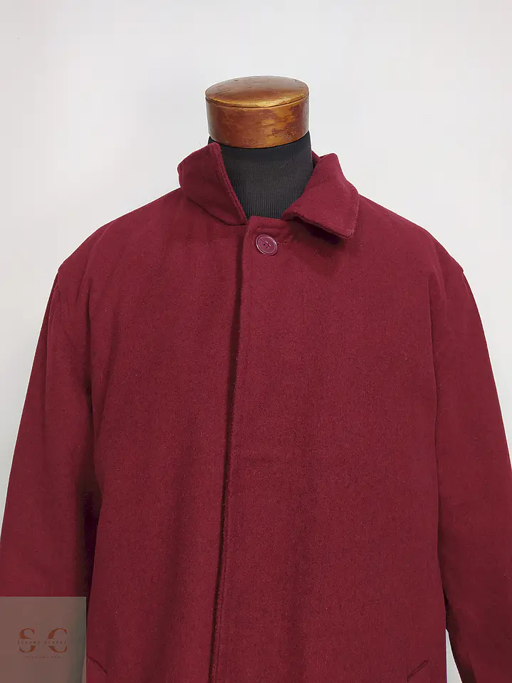 Abrigo Alpine Swiss Burdeos Mezcla Lana Talla XXL 9