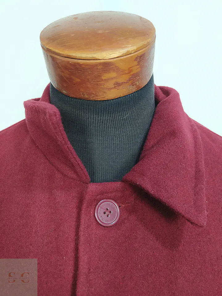 Abrigo Alpine Swiss Burdeos Mezcla Lana Talla XXL 10