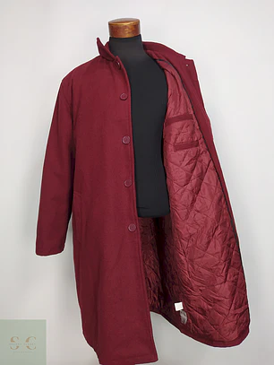 Abrigo Alpine Swiss Burdeos Mezcla Lana Talla 2XL