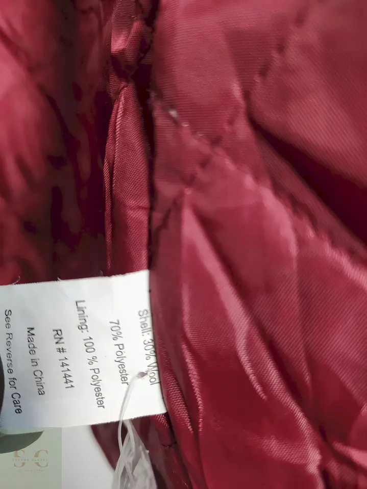 Abrigo Alpine Swiss Burdeos Mezcla Lana Talla XXL 12