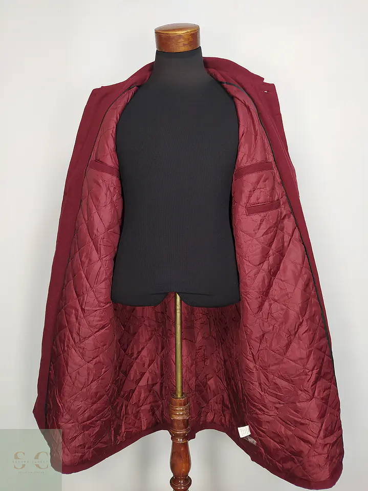 Abrigo Alpine Swiss Burdeos Mezcla Lana Talla XXL 14