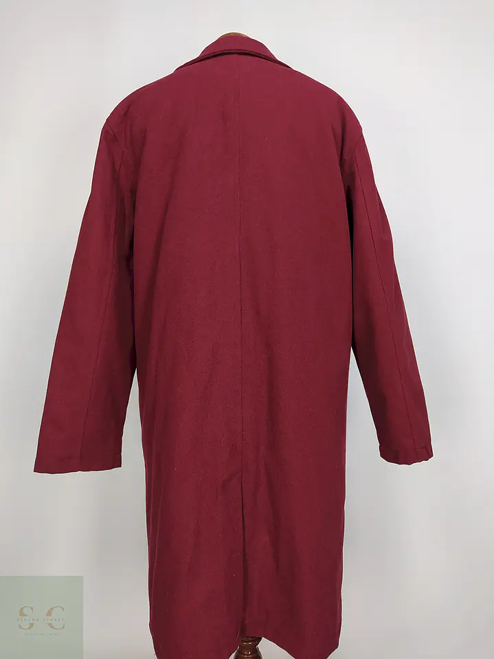 Abrigo Alpine Swiss Burdeos Mezcla Lana Talla XXL 15