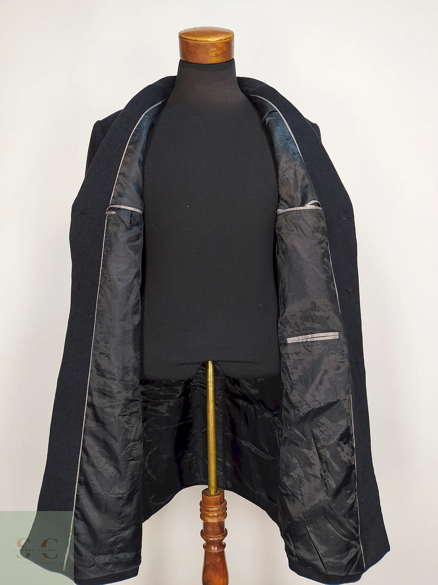 Abrigo Jos A Bank Plomo 60% Lana Talla L 11