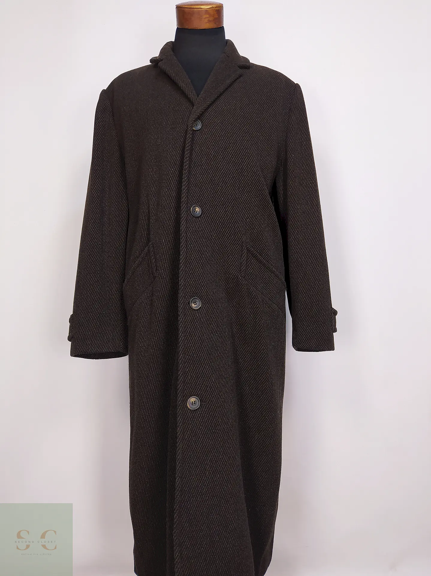 Abrigo Largo Café The Territory Ahead 80% Lana Talla L 1