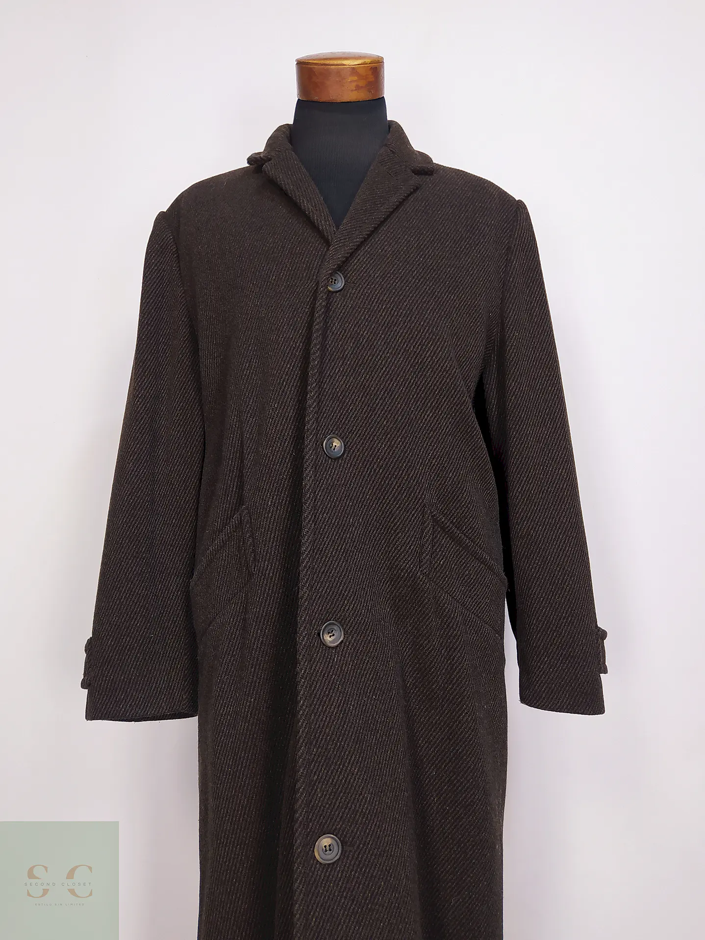 Abrigo Largo Café The Territory Ahead 80% Lana Talla L 2