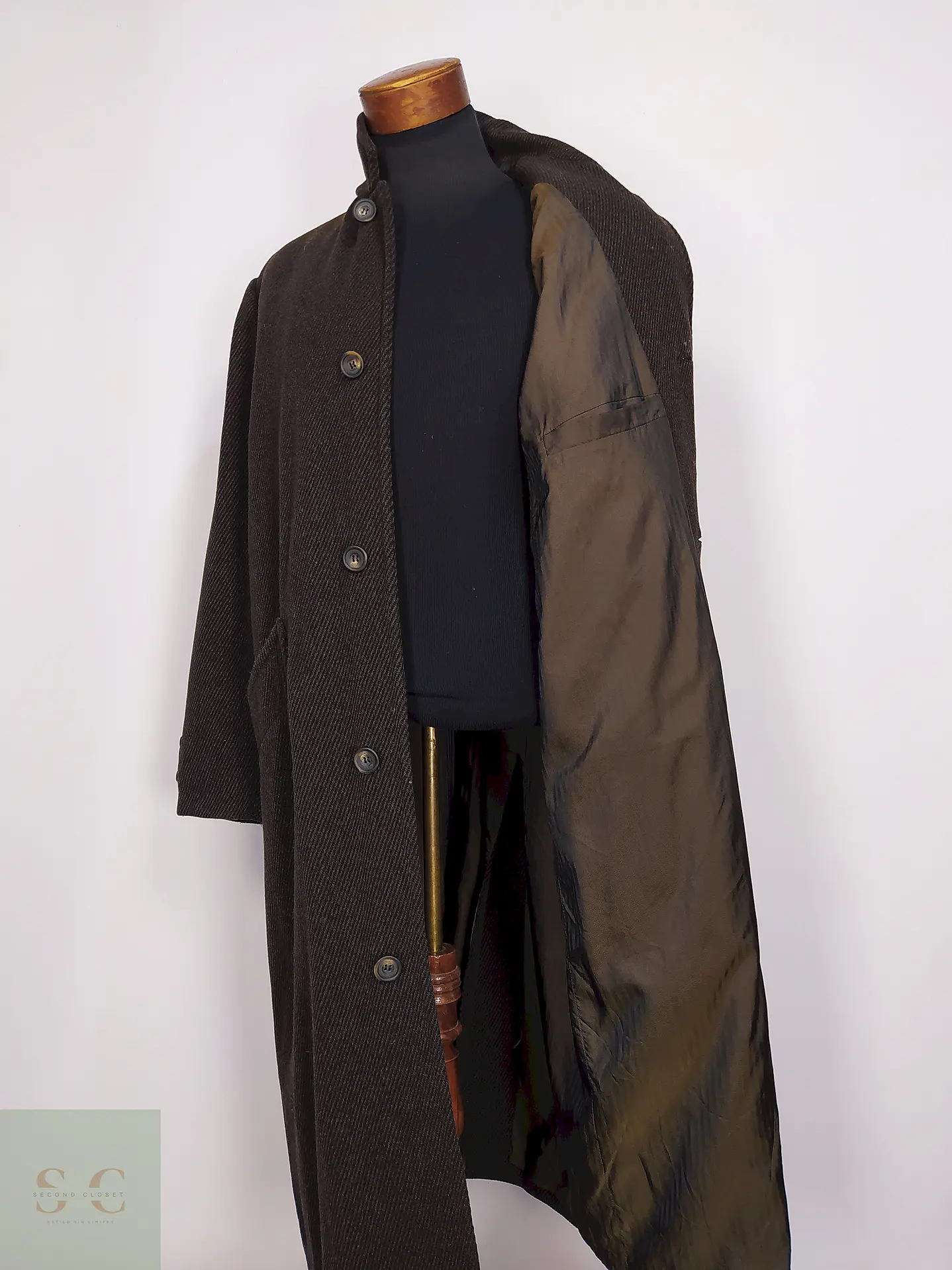 Abrigo Largo Café The Territory Ahead 80% Lana Talla L 12