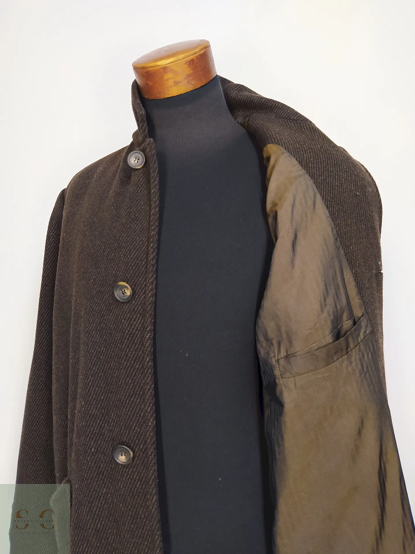 Abrigo Largo Café The Territory Ahead 80% Lana Talla L 14