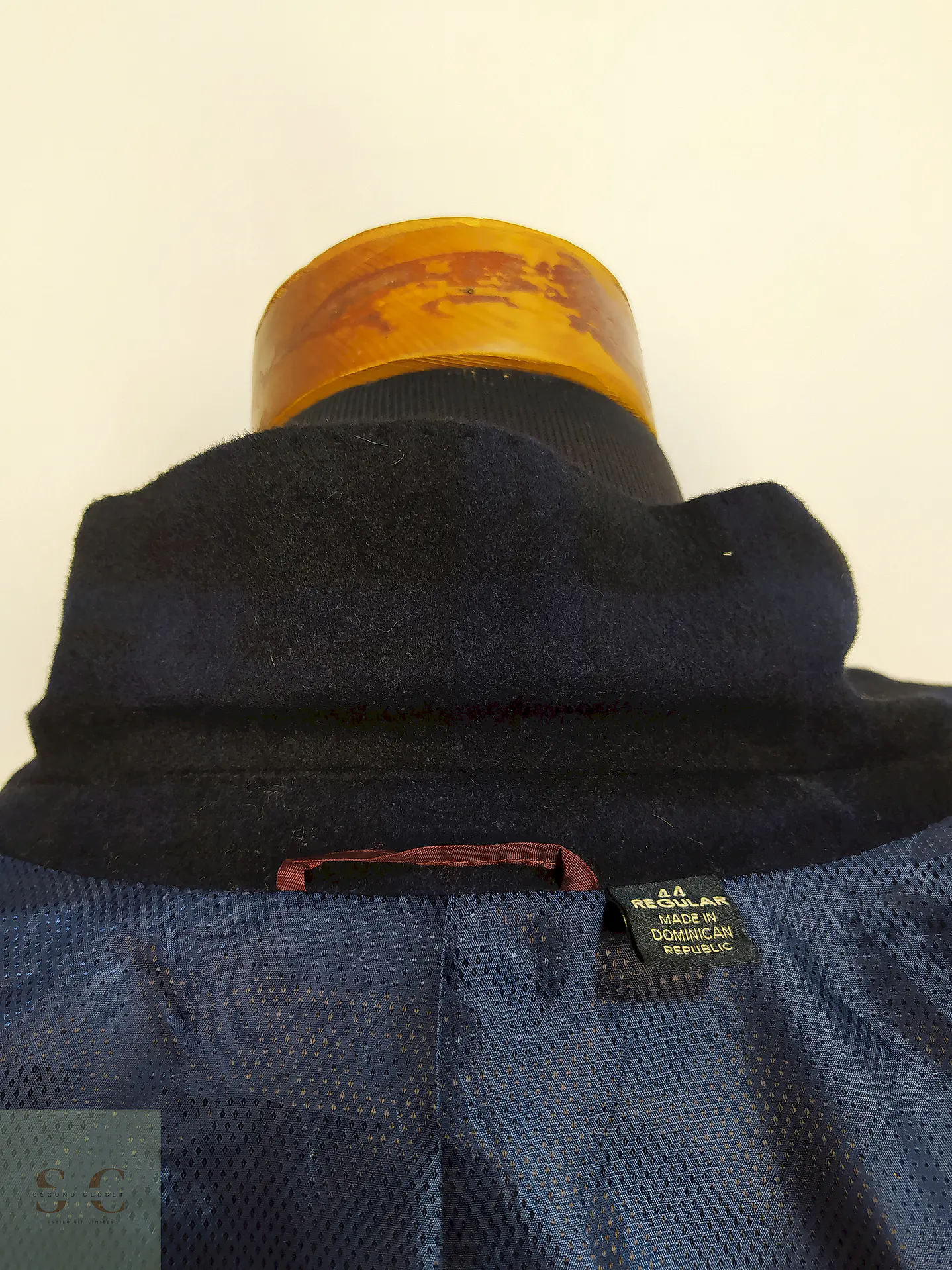 Abrigo Pronto Uomo Azul Negro Cuadros 55% Lana Talla L 20