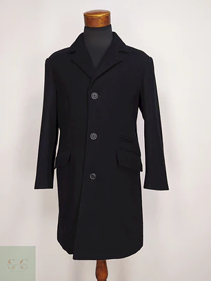 Abrigo Clock House Negro Mezcla Lana Talla ML