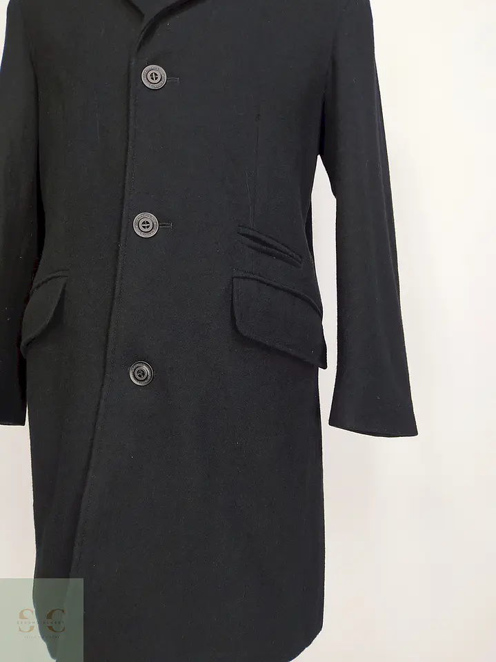Abrigo Clock House Negro Mezcla Lana Talla ML 4
