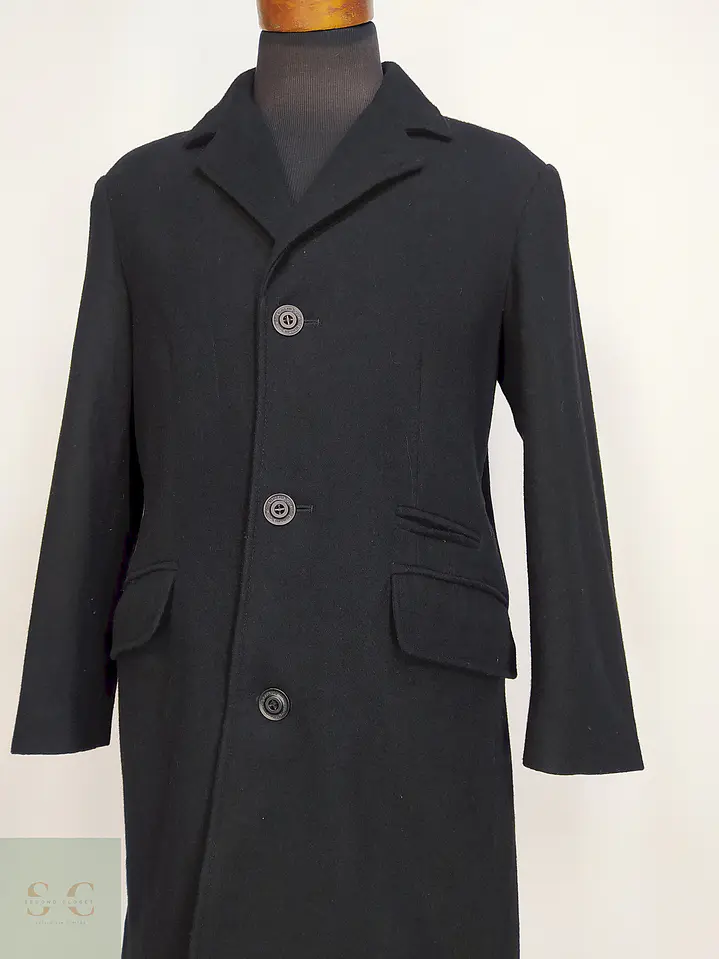 Abrigo Clock House Negro Mezcla Lana Talla ML 5