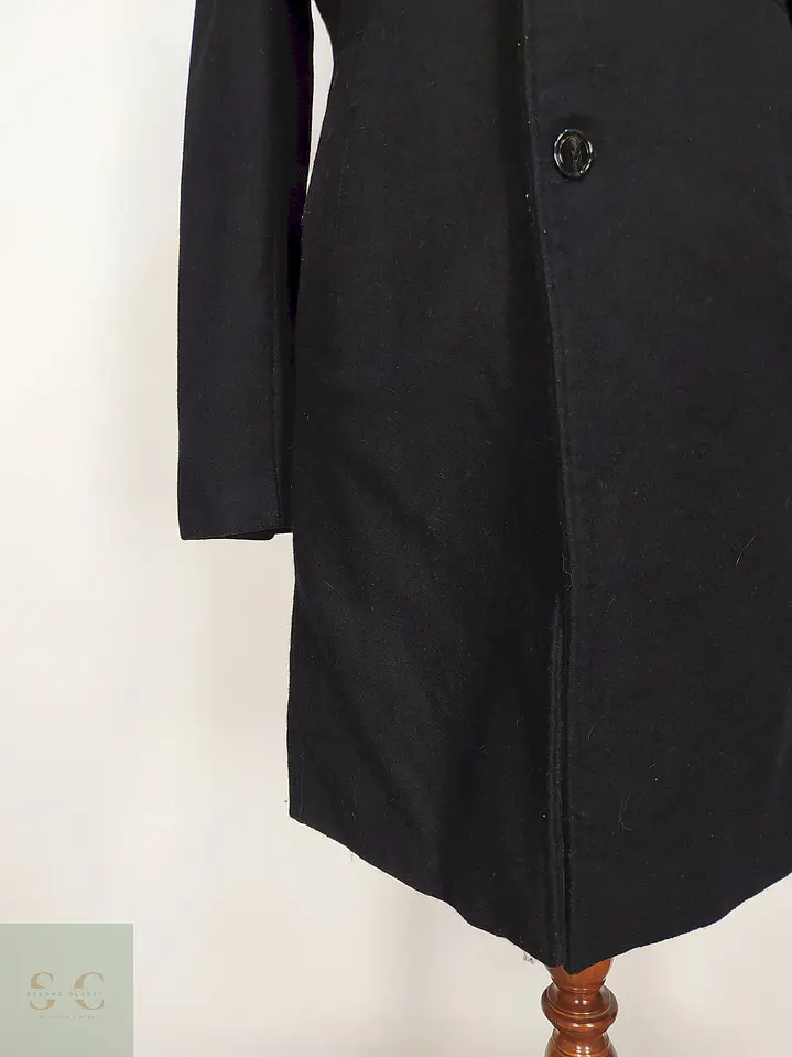 Abrigo Negro Zara 75% Lana Talla SM 2