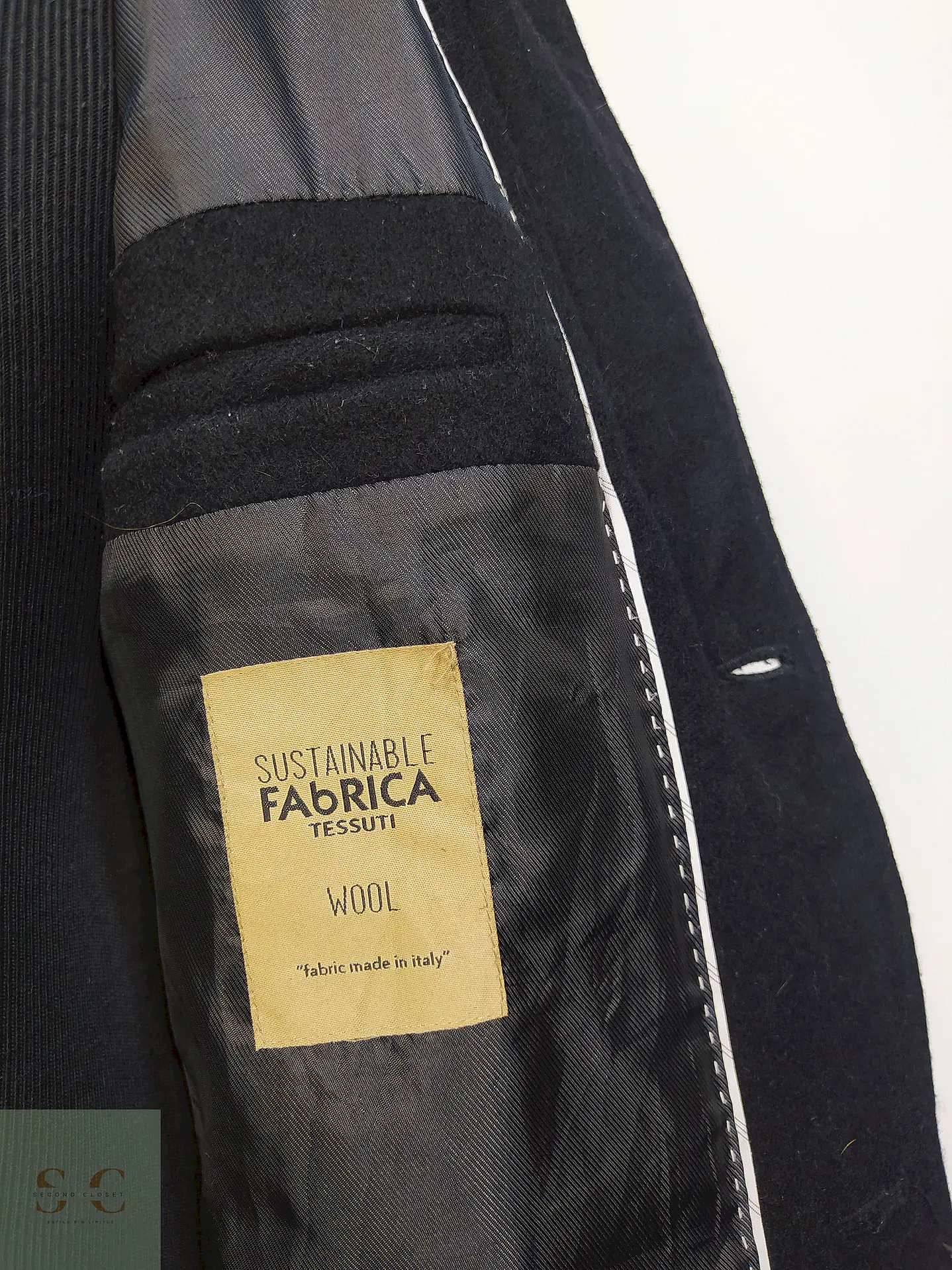 Abrigo Negro Zara 75% Lana Talla SM 8