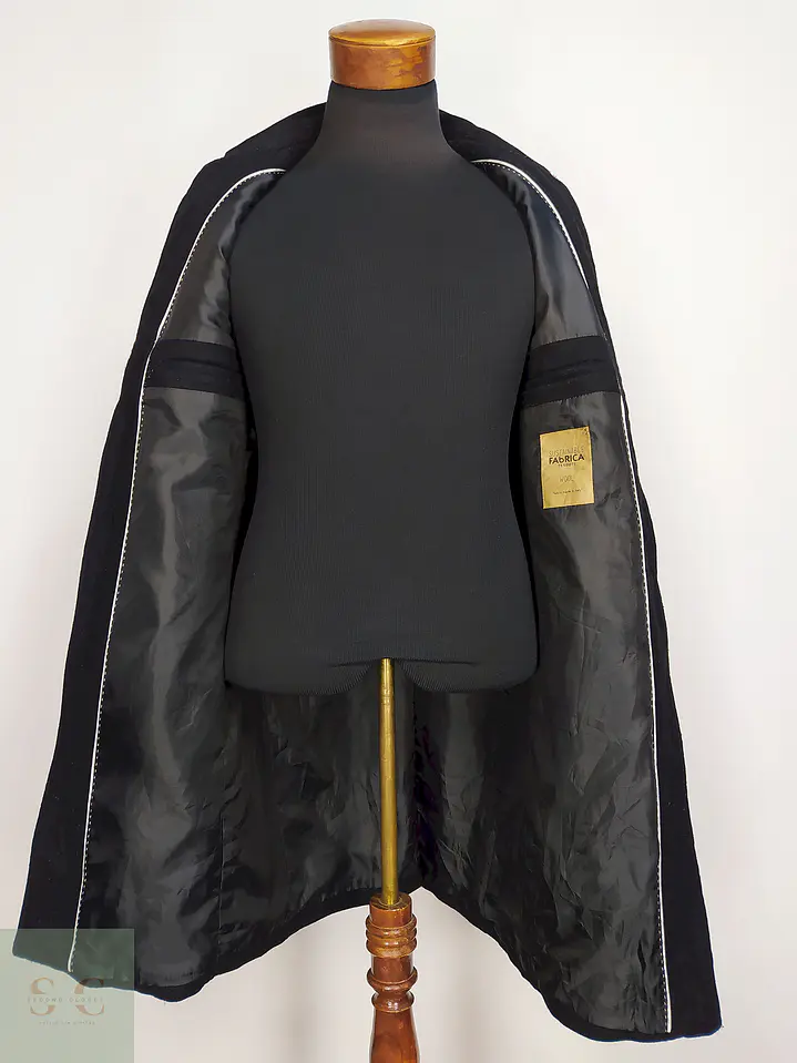 Abrigo Negro Zara 75% Lana Talla SM 10