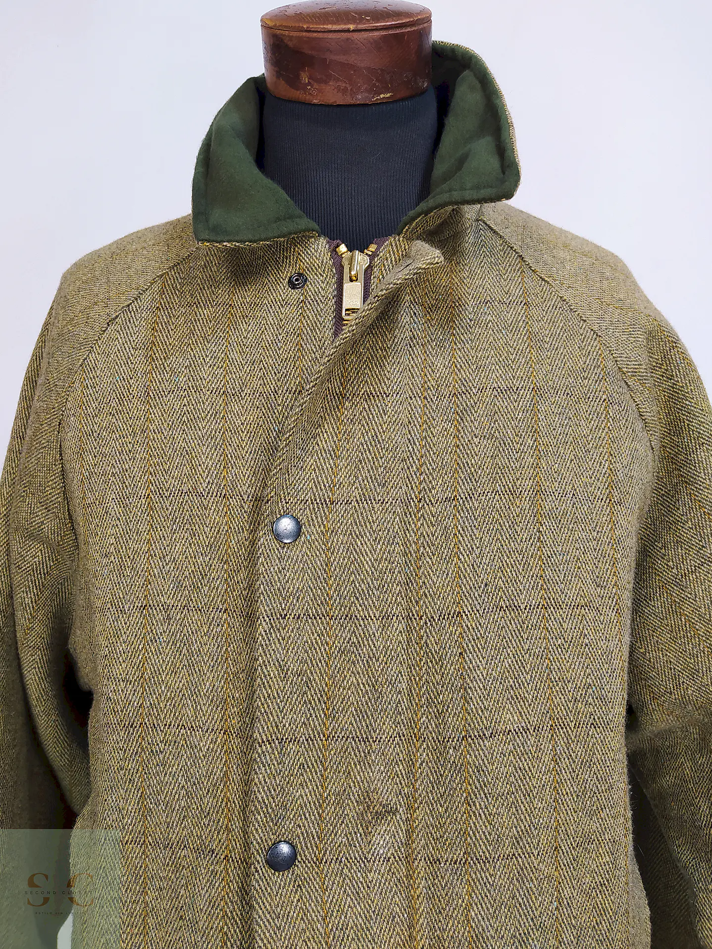 Abrigo Chaquetón Saddle Country Wear England Lana Tweed Talla 2XL 3