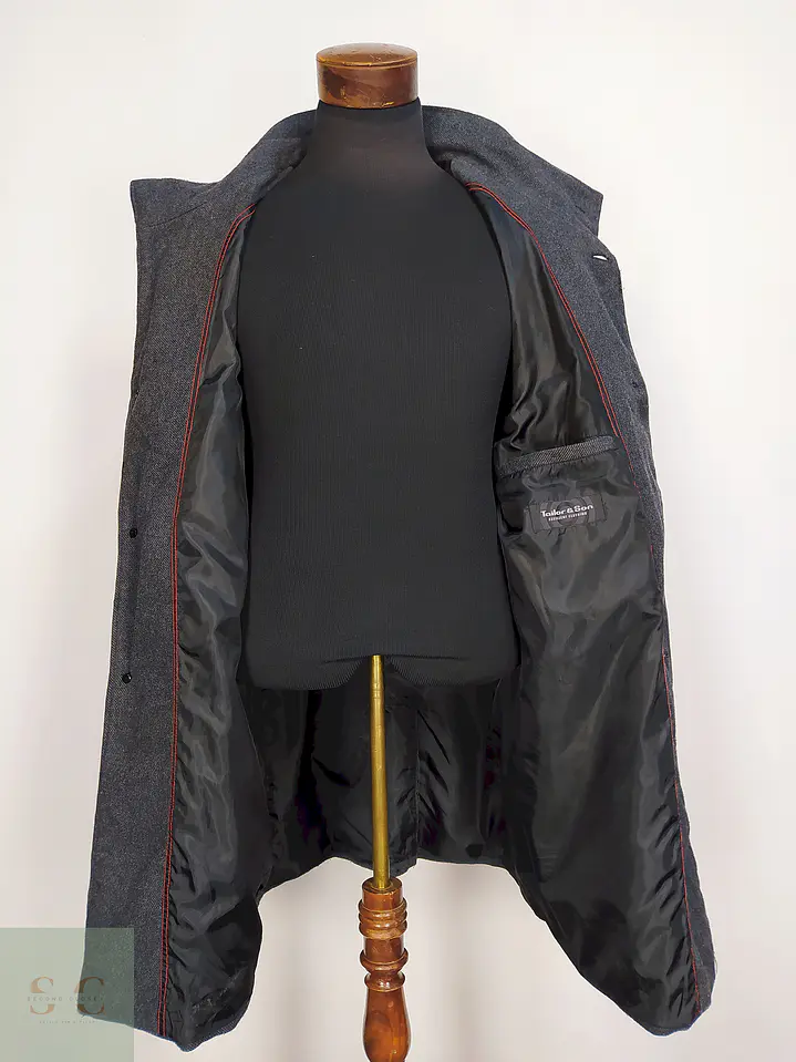 Abrigo Plomo Tailor and Son Lana Talla 2XL 11