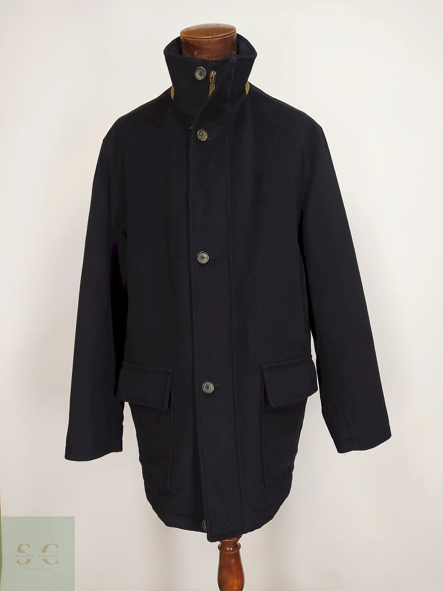 Abrigo Chaquetón Negro Westbury Lana Talla 2XL 1