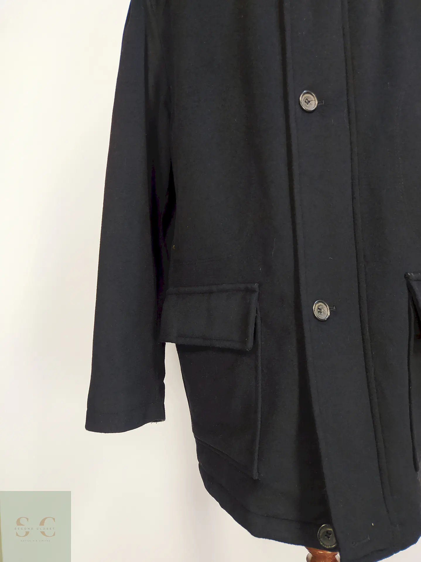 Abrigo Chaquetón Negro Westbury Lana Talla 2XL 7