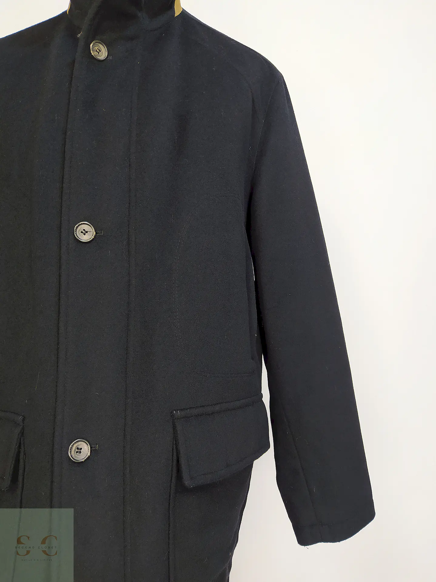 Abrigo Chaquetón Negro Westbury Lana Talla 2XL 8