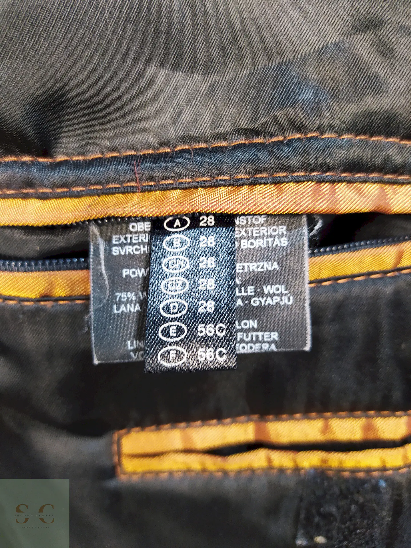 Abrigo Chaquetón Negro Westbury Lana Talla 2XL 12