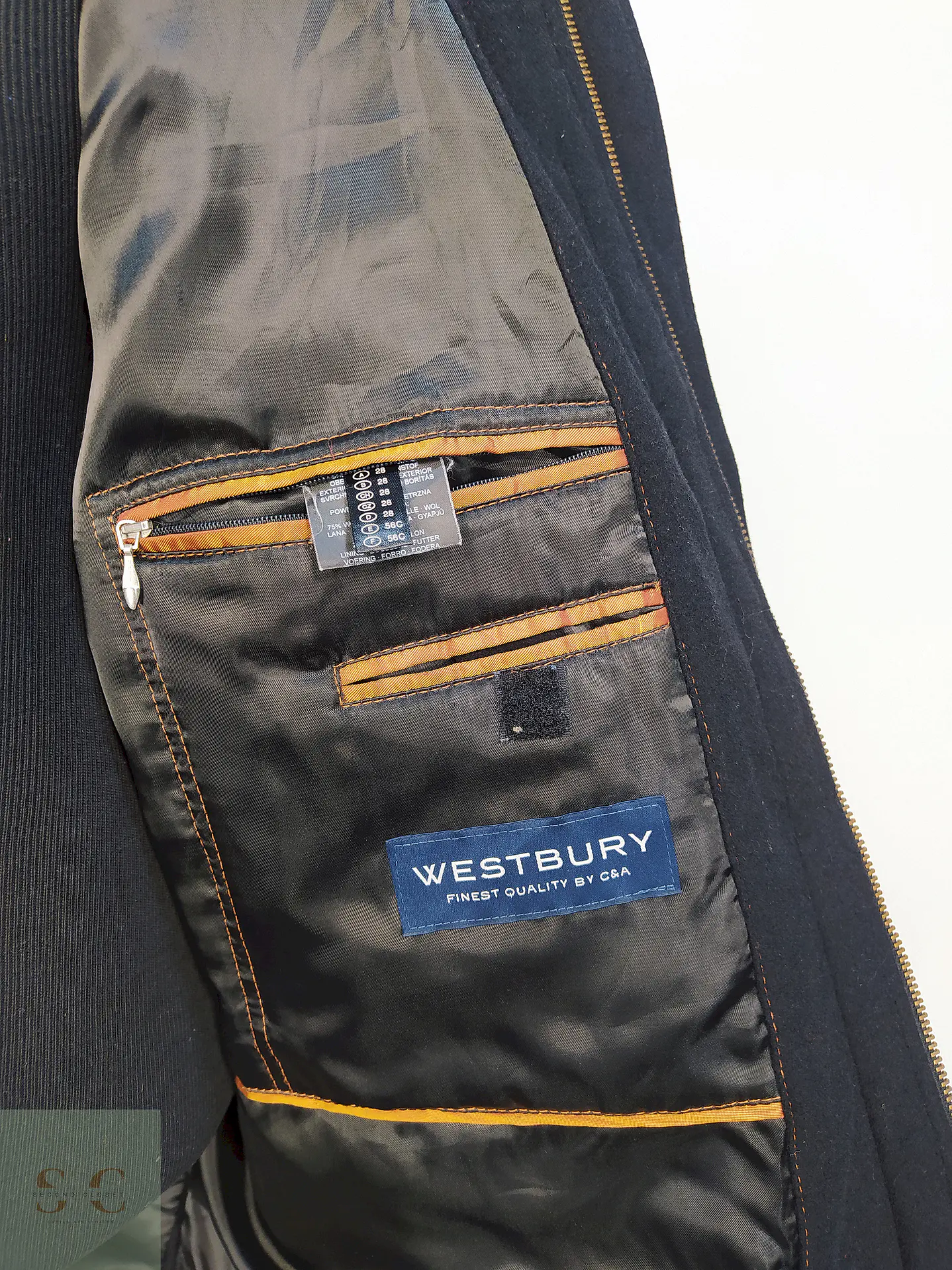 Abrigo Chaquetón Negro Westbury Lana Talla 2XL 13