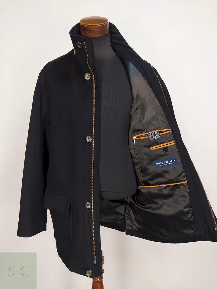 Abrigo Chaquetón Negro Westbury Lana Talla 2XL 10