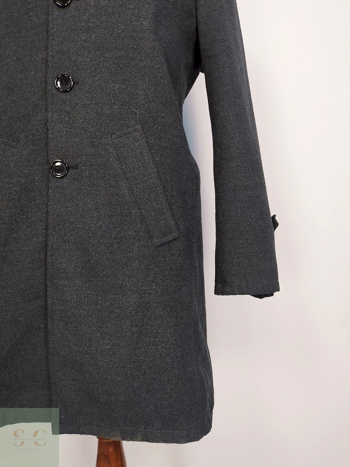 Abrigo Plomo Remix Lana Talla M 6
