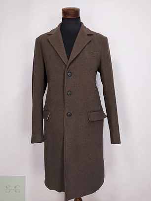 Abrigo Clásico Vintage Café Lana – Talla L