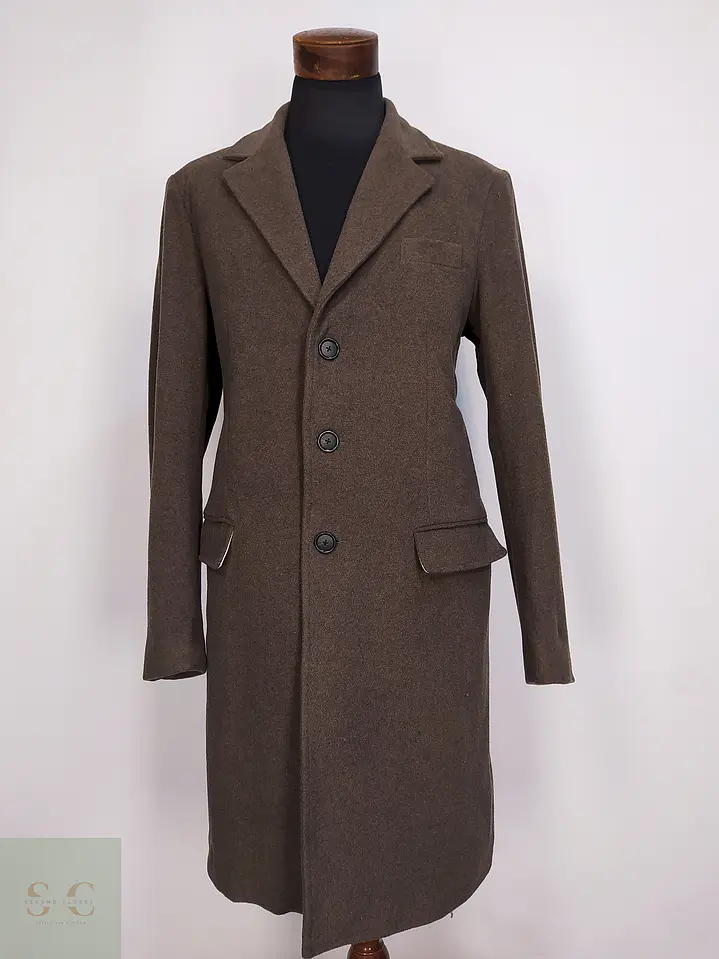 Abrigo Clásico Vintage Café Lana – Talla L 2